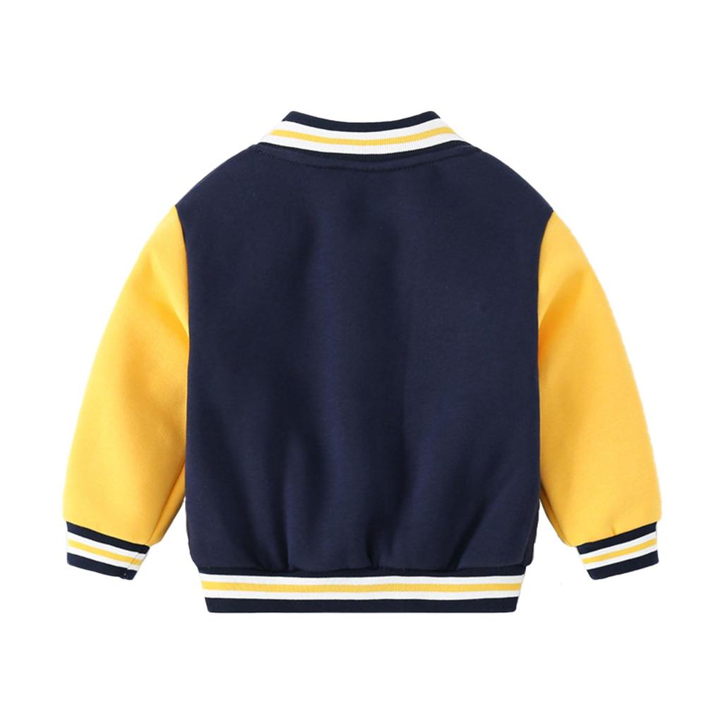 Volunboy Baseball Jacket for Long Baby Jacket with Perfect for School or Kindergarten English Size Kids' Boys, Outerwear, Fall/Winter, Sleeve,