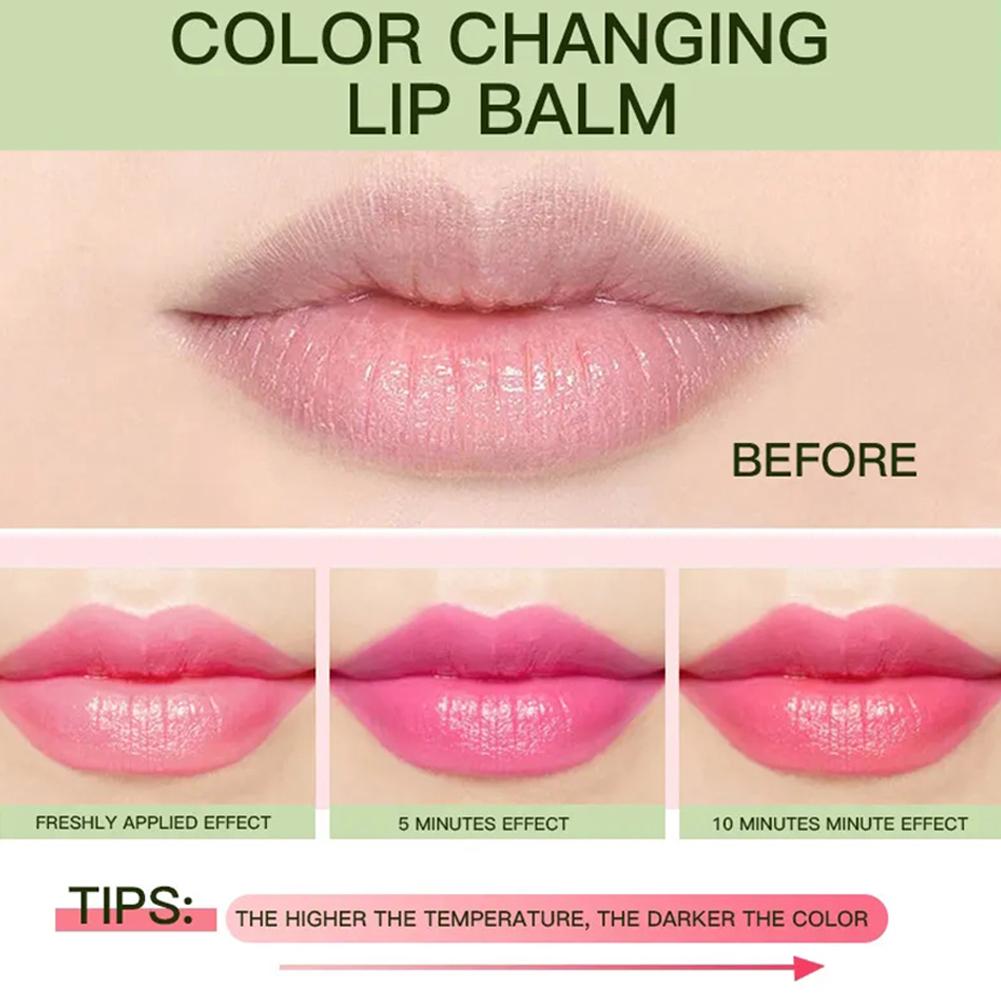 Rossetto Aloe Vera Che Cambia Colore Lunga Durata, Idratante, Balsamo Labbra Attivato dalla Temperatura, Resistente allo Sbiadimento, Cura Nutriente per le Labbra