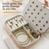 Portable travel jewelry storage box, compact and easy to carry, organizer for earrings, necklaces, jewelry, and rings