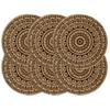Placemats 6 Pcs Dark Brown 38 Cm Round Jute