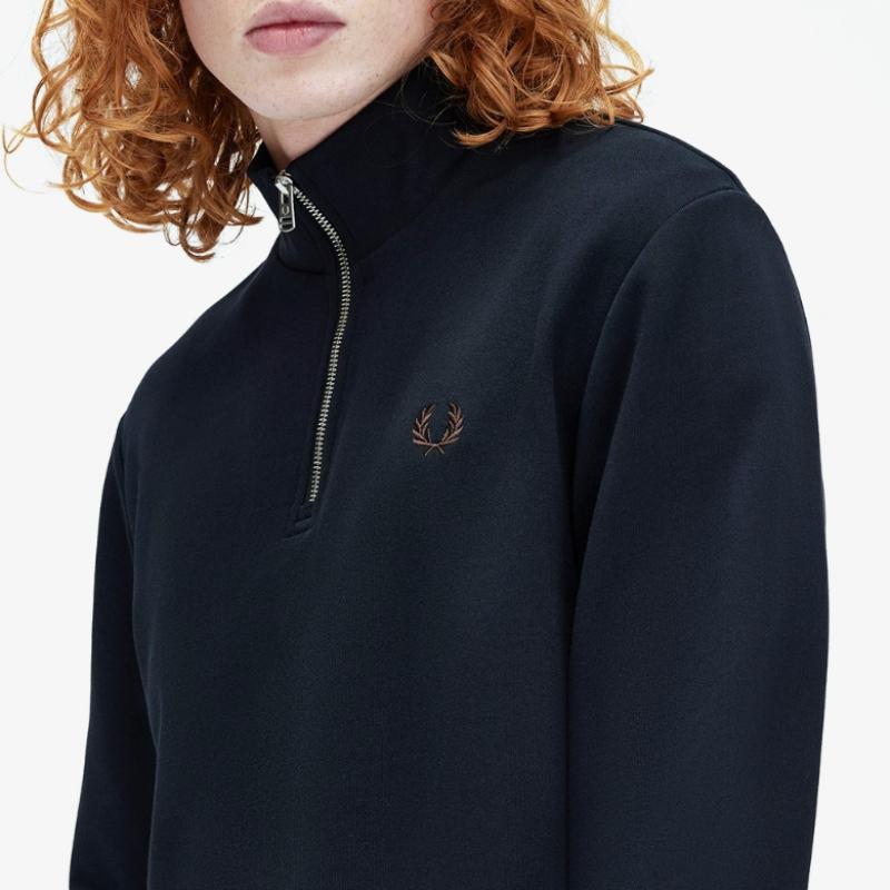 Fred Perry [ligne de base] Sweat-shirt demi-zip   Marine Afpm2433574 W65