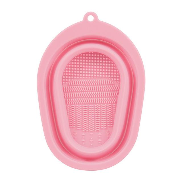 Silicone Makeup Brush Cleaning Tool Pad Cosmetic Beauty Egg Scrubbing Plate Foldable Make Up Clean Bowl Rubber Soft Washing Box