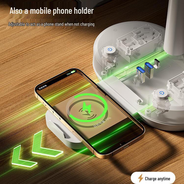 AA Grade LED Eye-Protection Desk Lamp with USB, Soft Light, Night Light, and Wireless Charging for Bedroom or Bedside