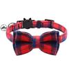 Yousheng Pet Collar, Bell, Bow, British Plaid Cloth Collar, Cat and Dog Collar