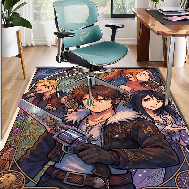 Final Fantasy Pattern Rug, Indoor/Outdoor Mat, for Picnic, Gameroom, Bedroom, Office, Living Room, Home Decor Carpet, Birthday Gift