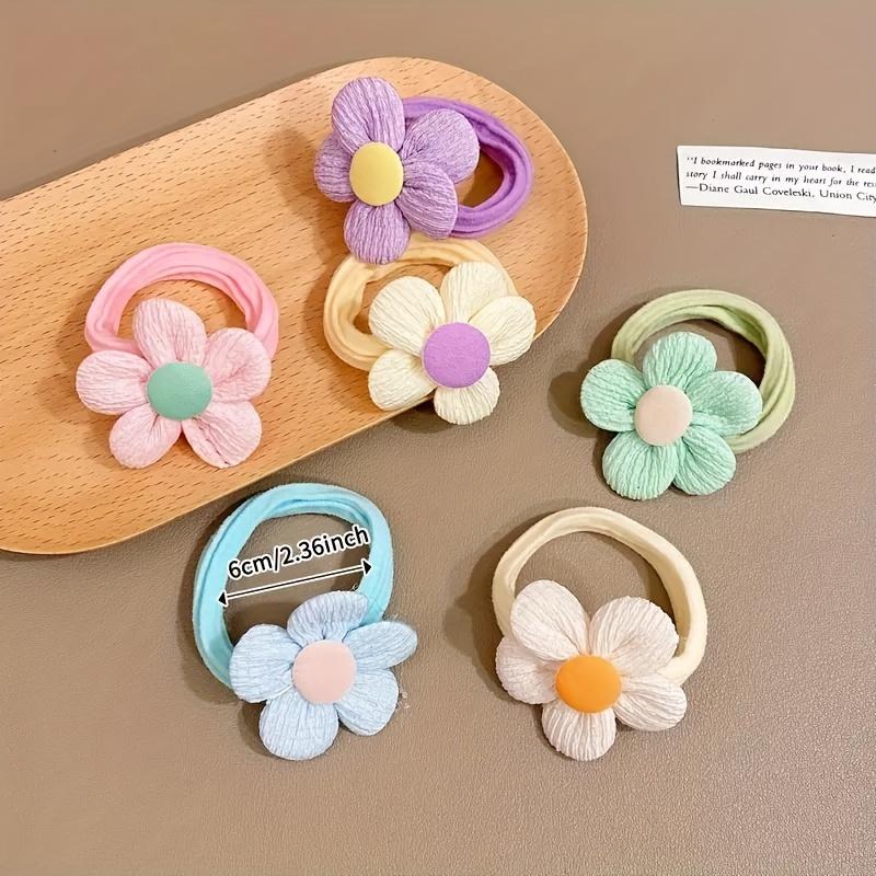 12 Stück Süße Blumen Schleifen Haargummis Elastische Haarbänder für Mädchen Frauen Prinzessinnen Stil Haarschmuck