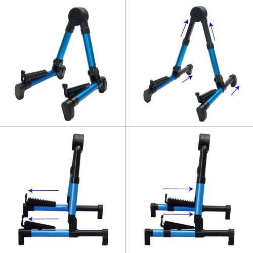 Kikutani GS-100 BLU Aluminum Guitar Stand, Lightweight and Compact, Blue