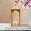 Iron Lantern with One Pillar Candle|Gold Iron Hanging Lantern|Lantern for Home Decoration|Candle Holders for Home Decor|Pack of 1