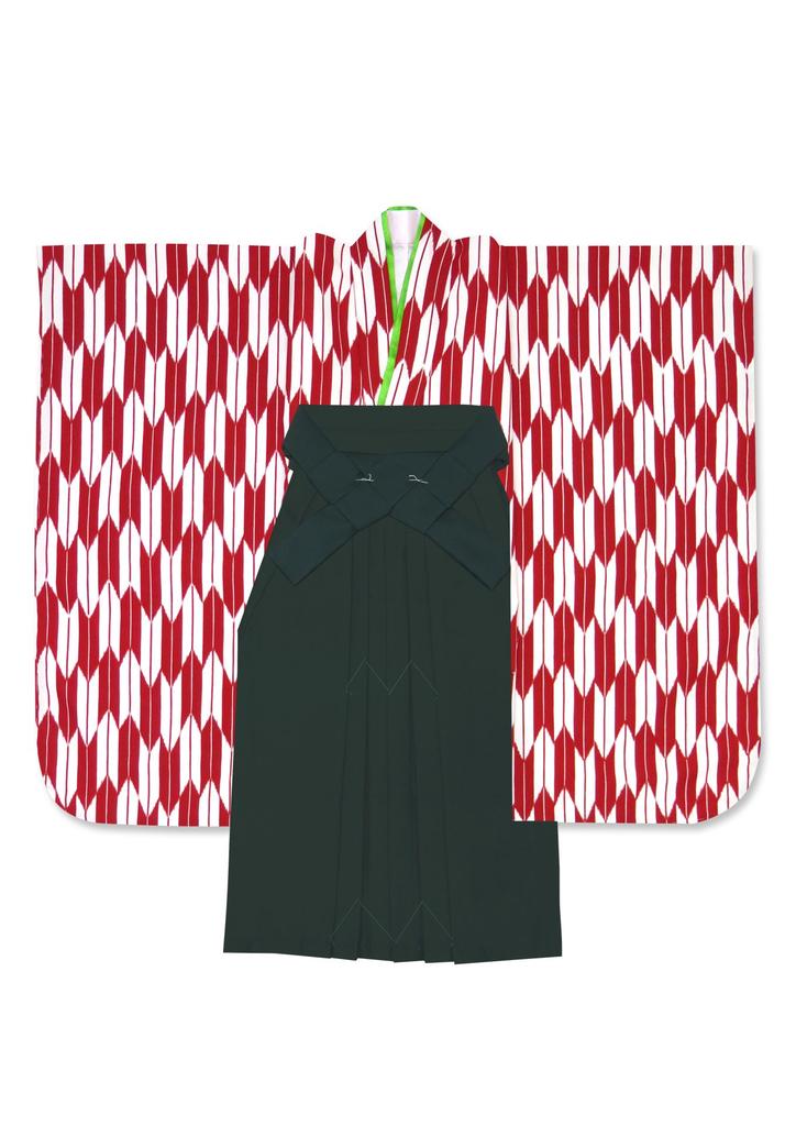 Muromachi Graduation Ceremony Girls Hakama Set Kimono and Plain Hakama Set Arrow IYY451mmg [Kyoto st. ] Children's "Red Kasuri"
