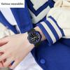 New Style Electronic Form Movement Double Calendar Fashion Trend Personality Male and Female High School Watch