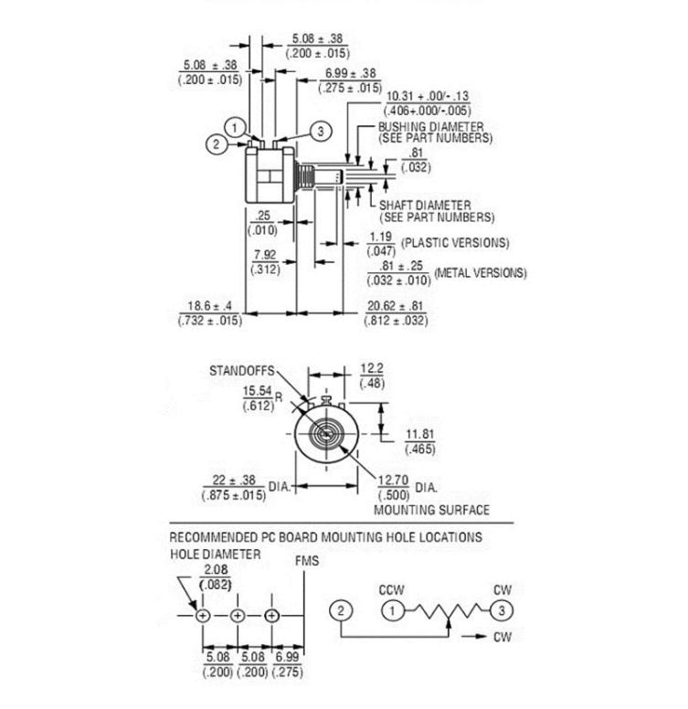 1 Set Potentiometer 3590S Multiturn Potentiometer with Knob Kit 10K 100R 200R 500R 1K 2K 5K 20K 50K 100K Ohm