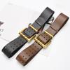 Three-breasted Belt Extra Wide Coat Belt Stylish Women's Belt with Unique Buckle Decoration