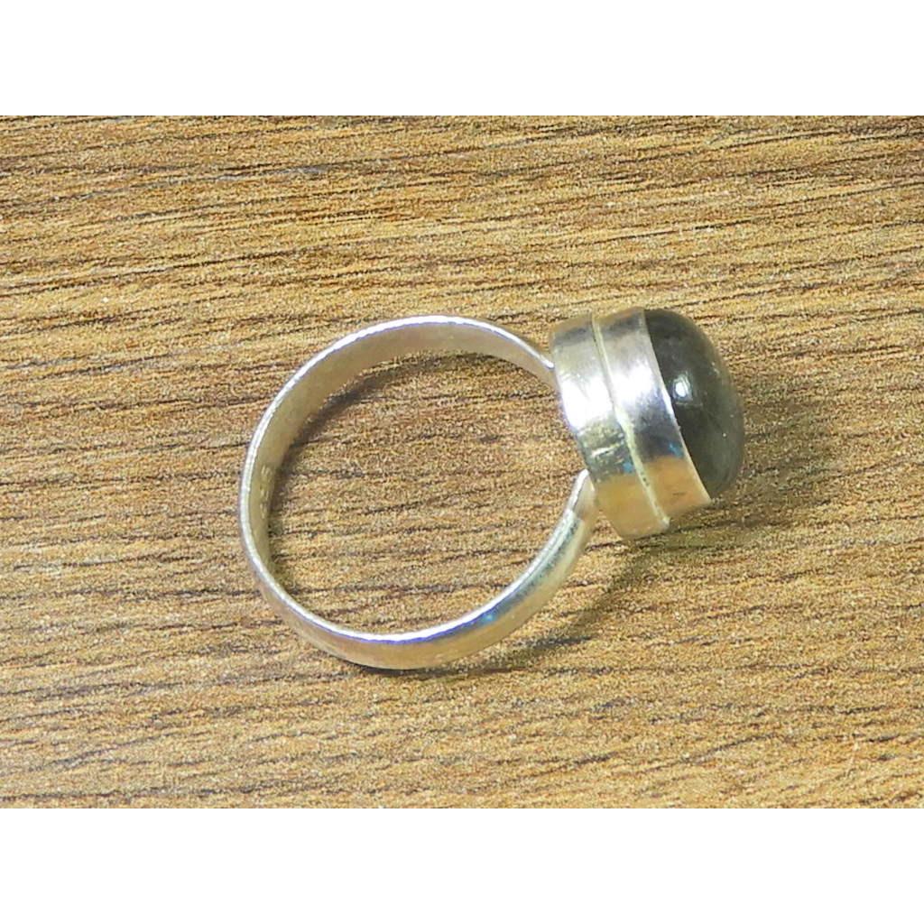 Oval Labradorite Ring US-7 Solid 925 Sterling Silver Chunky Gemstone Ring MK-04
