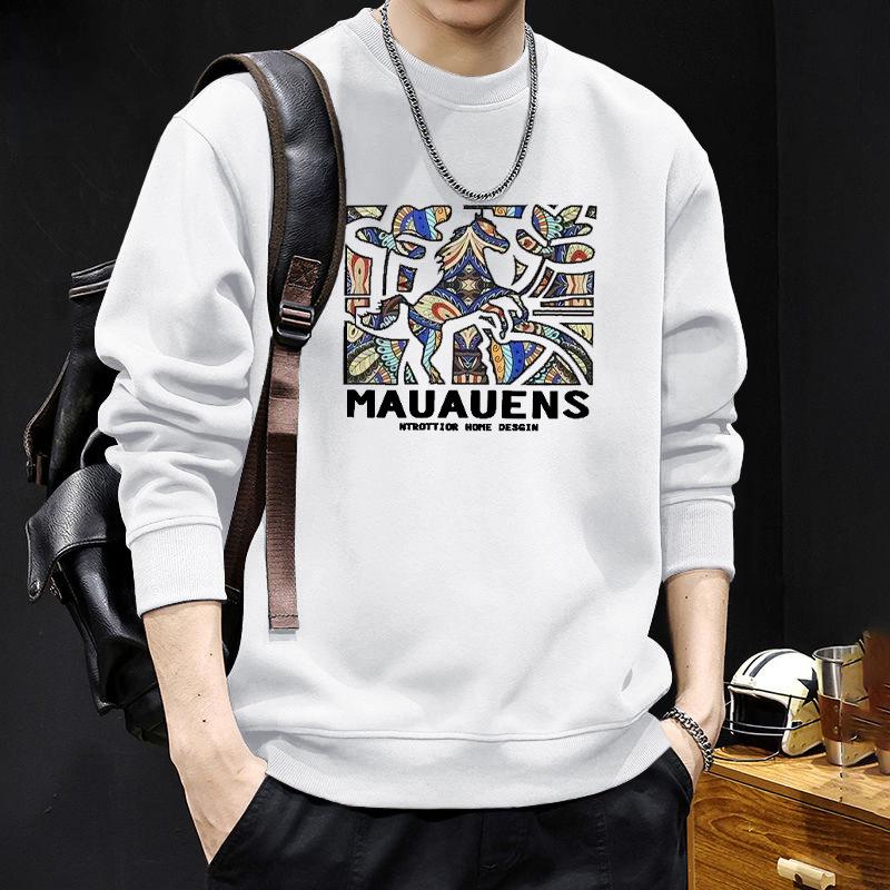 Men s Retro Velvet Hoodie: Autumn/Winter Trendy Street Style with Letter Print XL (150-180 lbs)