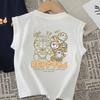 Kids Summer Cotton Cartoon Sleeveless Vest Toddler Round Neck Casual T Shirt