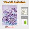 Crystal Pearl Painting 5D DIY Frame Decoration Painting Purple Flowers Home Wall Decoration Transparent Pearl Gemstone Painting Picture Art Crafts