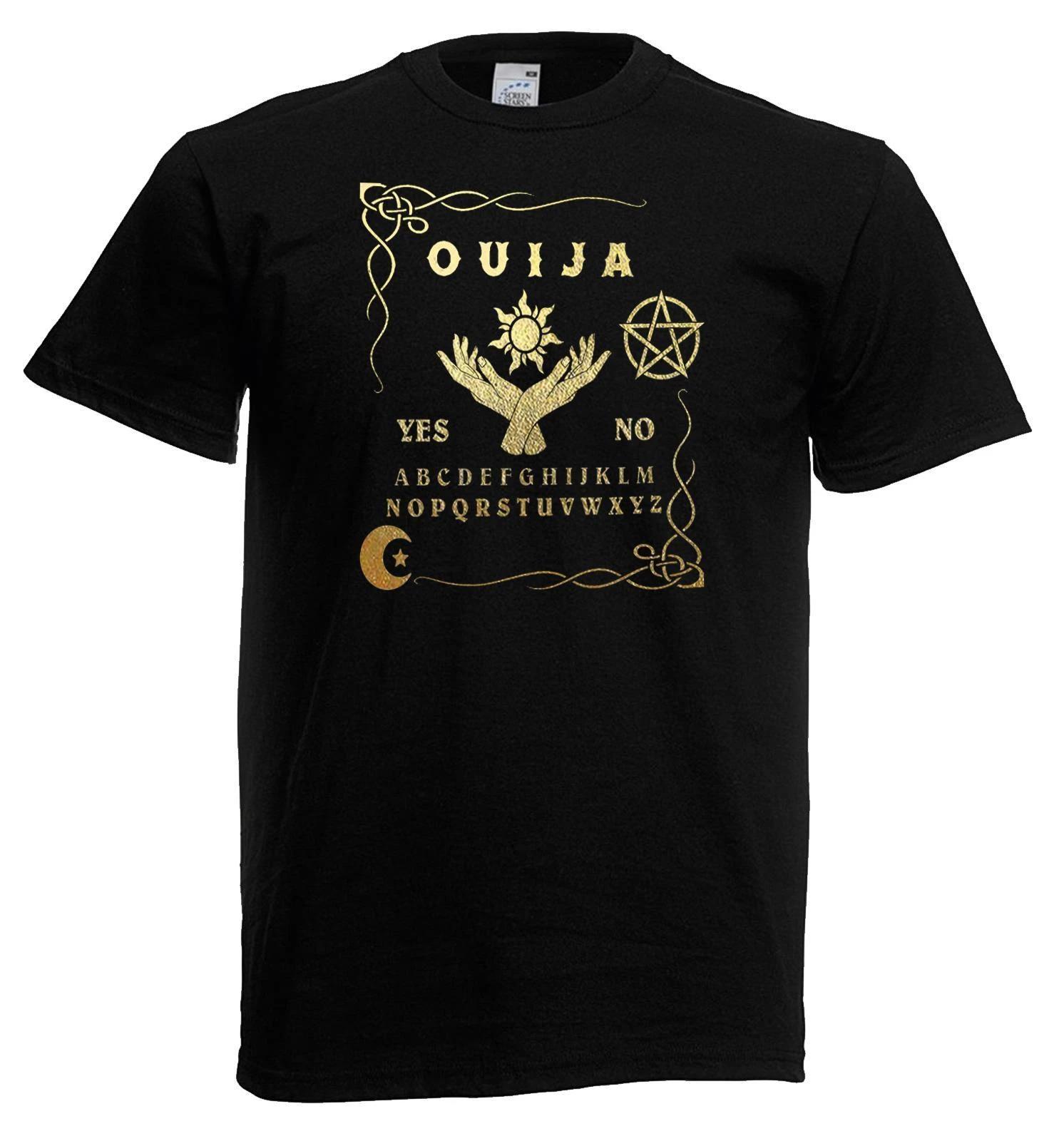 Mens Ouija Board Occult Wicca Spirit Paranormal Witchcraft Unisex Black 100% Cotton T-shirt Mens Tees Top 3XL