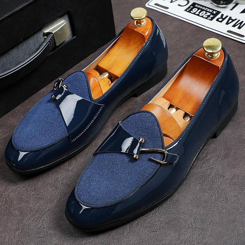 Fashion British Style Leather Mens Casual Shoes Formal Business Loafers Wedding Dress Slip on Flats Driving Mocassin Shoes Big Size 48