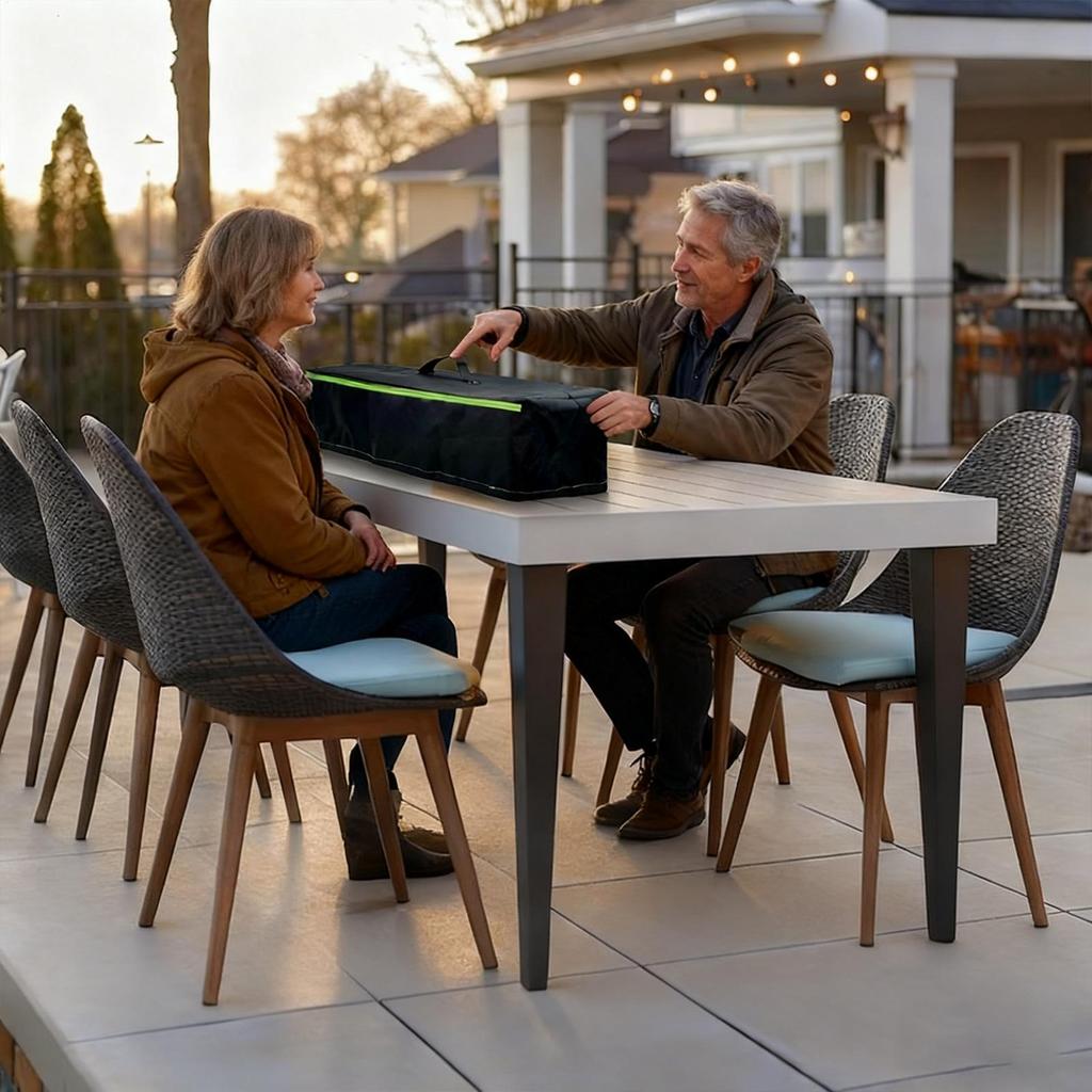 Outdoor Fire Pit Cover Waterproof Windproof Oxford Cloth Rectangle Fire Table Cover For Garden Backyard Farm Pathway Driveway