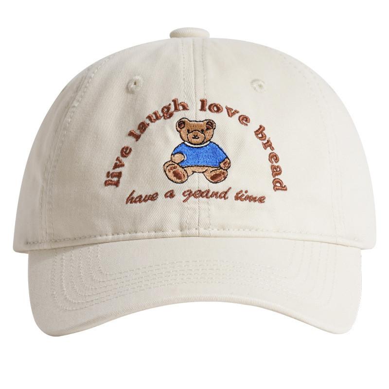 And Cozy Cute Unisex Japanese Bear Embroidered Cap For Spring And Protection Summer