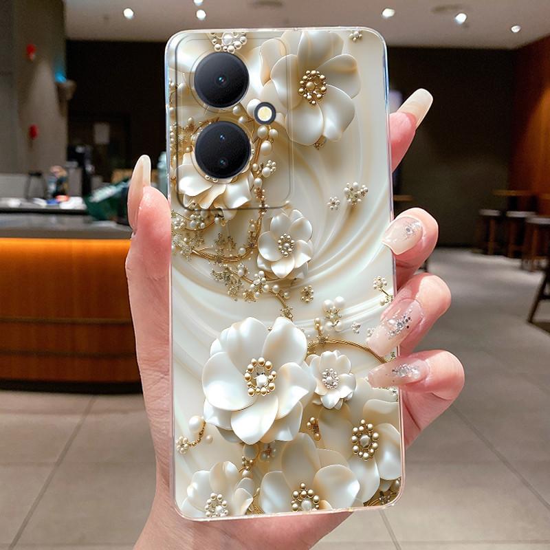 Phone Case For Vivo Y78 5G Shell For VIVO V29 Lite 5G Funda Butterfly Bow Protective Casing Transparent Soft Silicone TPU Cover