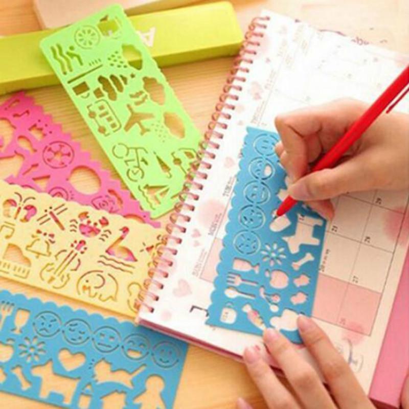 4Pcs Multi DIY Art Drawing Template Ruler Stencil Stationery
