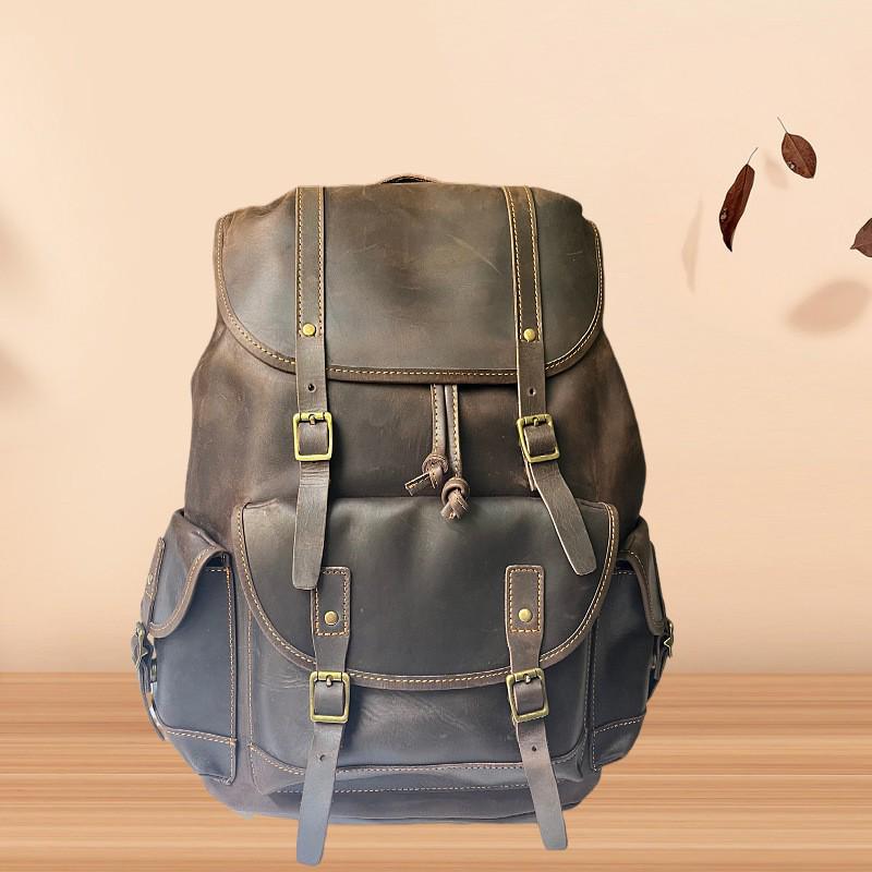 

Мужской винтажный кожаный рюкзак для бизнеса и путешествий 17-inch