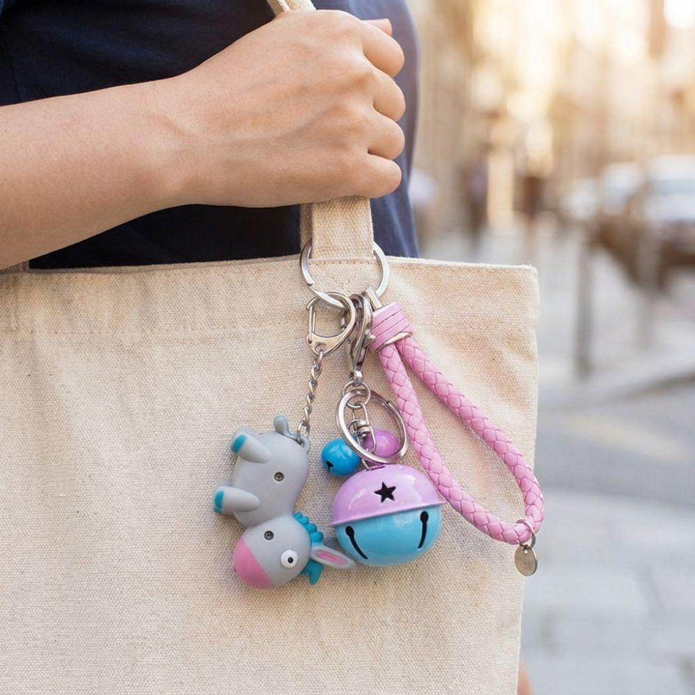 LED Light Donkey Sounding Key Ring Cute Car Pendant Fidget Toy Fingertip Clicker Car Key Chain