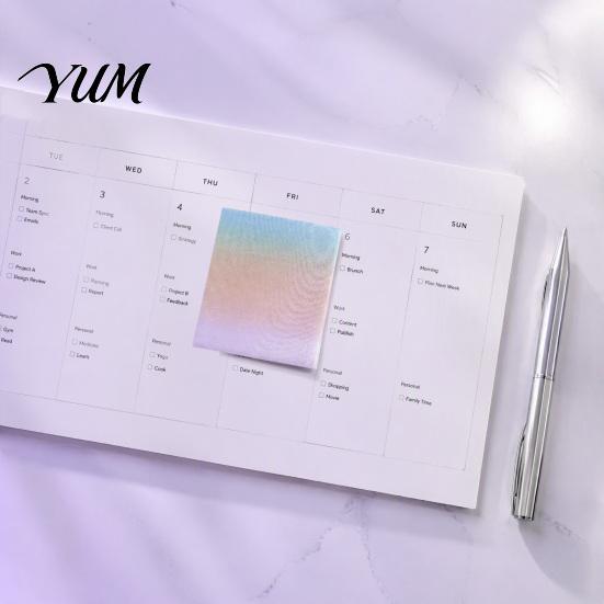 Removable Handbook Supplies Gradient Pearlescent Adhesive Notes, Matte Self-Stick Pads, Sparkling Notes Sand Index Tabs for Office And School Reusable