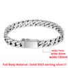 100% S925 Silver Bracelet 8MM Punk S925 Silver Jewelry Never Fade Carry Men Women Jewelry Gifts