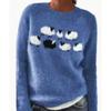 Suéter, para mujer, cuello redondo, bloque de color, corte holgado, jersey, suéter de punto, cálido, top casual