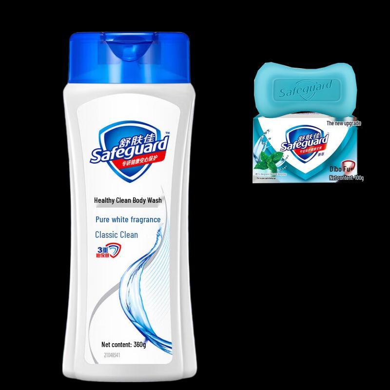 Набор: Гель для душа Safeguard Pure White и Мыло с мятой