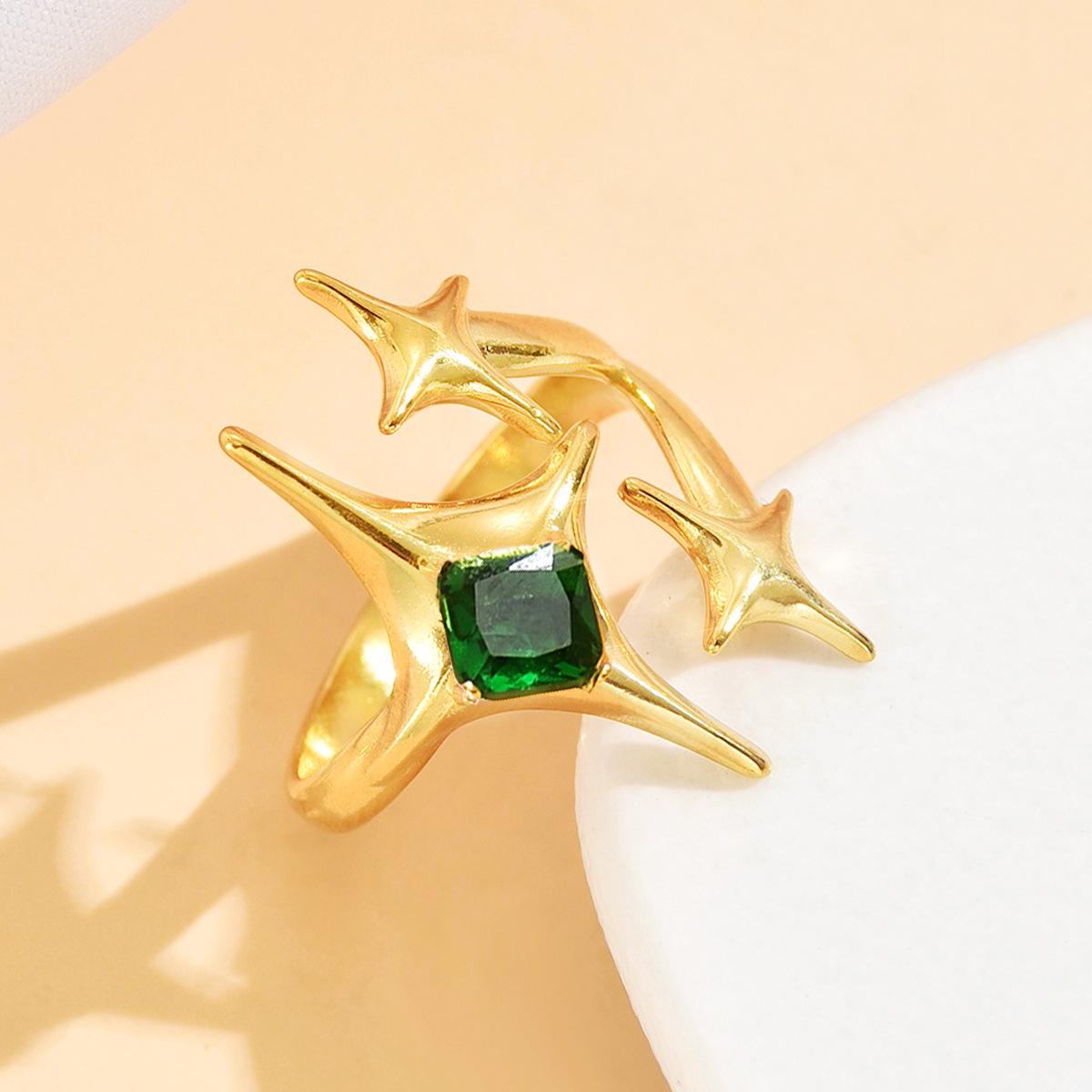 Retro Star Stainless Steel Hexagram Zirconia Ring - Women s Elegant Luxury Jewelry