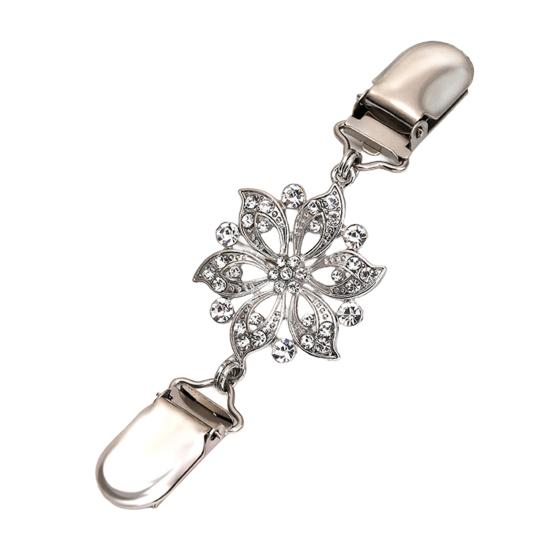 Sweater Duck Mouth Clips for Cardigans Vintage Shawl Cloak Clasp Rhinestone Cinching Clip for Women Shawl Shirt Dress
