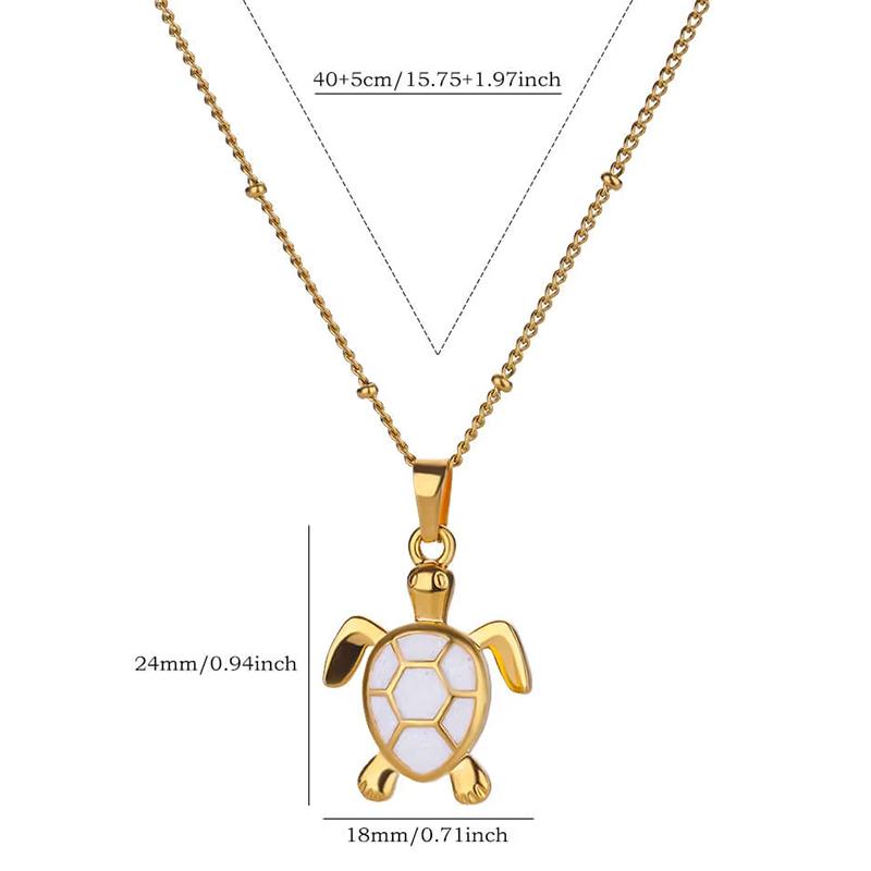 Creative Sea Turtle Conch Pendant Necklace For Women Girls Exquisite Stainless Steel Pendant Clavicle Chain Jewelry Accessories
