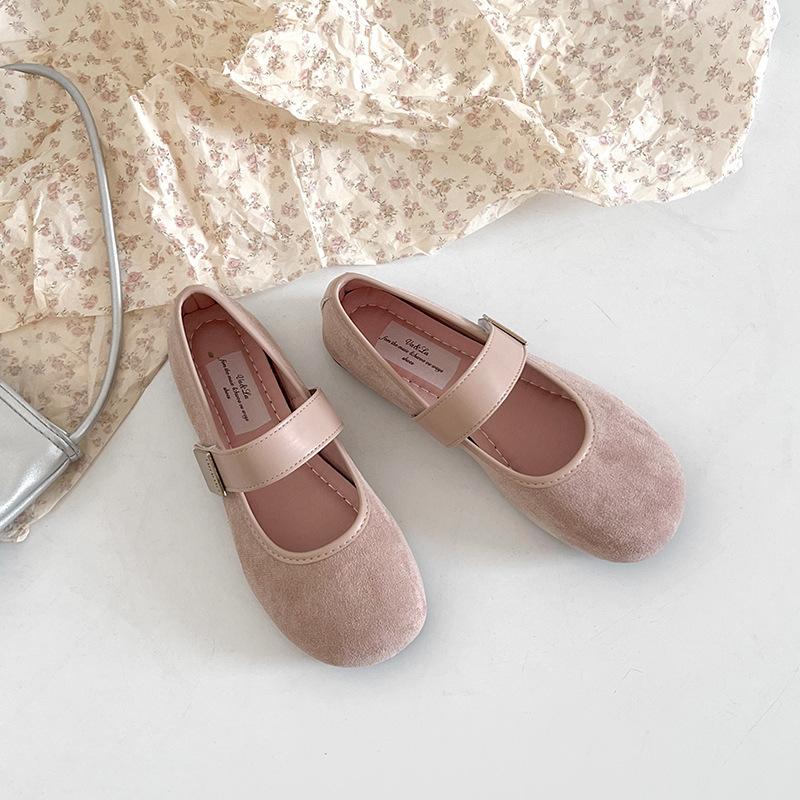 

Минималистичные ретро замшевые туфли Мэри Джейн на плоской подошве, женские новые весенне-осенние красные вечерние туфли 40 розовый