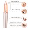 Lipstick Shaped Electric Eyebrow Trimmer Mini Portable Women Eyebrow Shaver Rose Gold