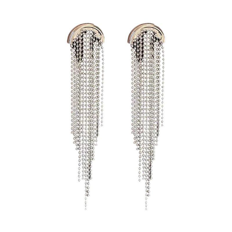 Temperament, Long Style, Slimming Tassel Earrings, Female Earrings, Cool Style, Light Luxury, Versatile Earrings, Personality Trend