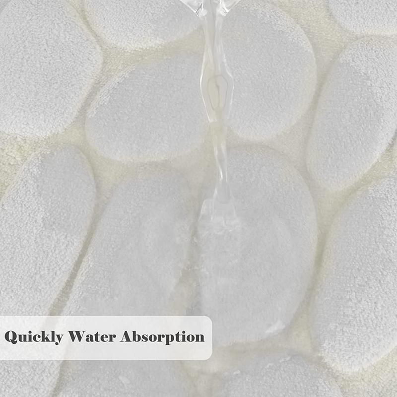 Inyahome White Memory Foam Bathroom Rug Non-Slip Bath Mat Soft Absorbent Bathroom Carpet Machine Washable Large Bath Runner
