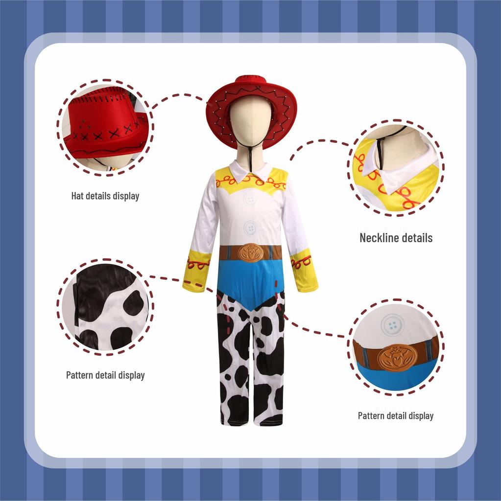 Kids' Halloween Cosplay Toy Story 4 Woody & Jessie Costume for Performances