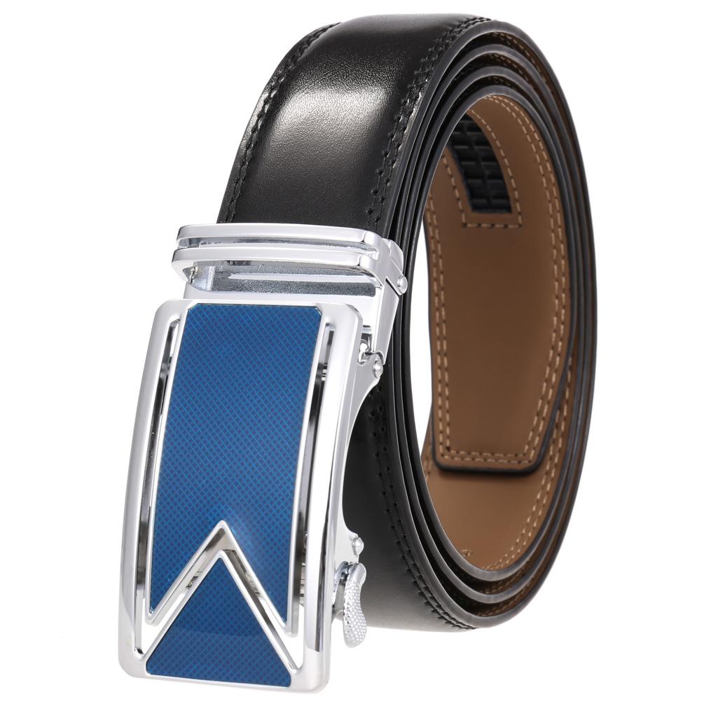 Men'S Belt Two-Layer Cowhide Automatic Buckle Belt, Business Belt Ly180-242-1