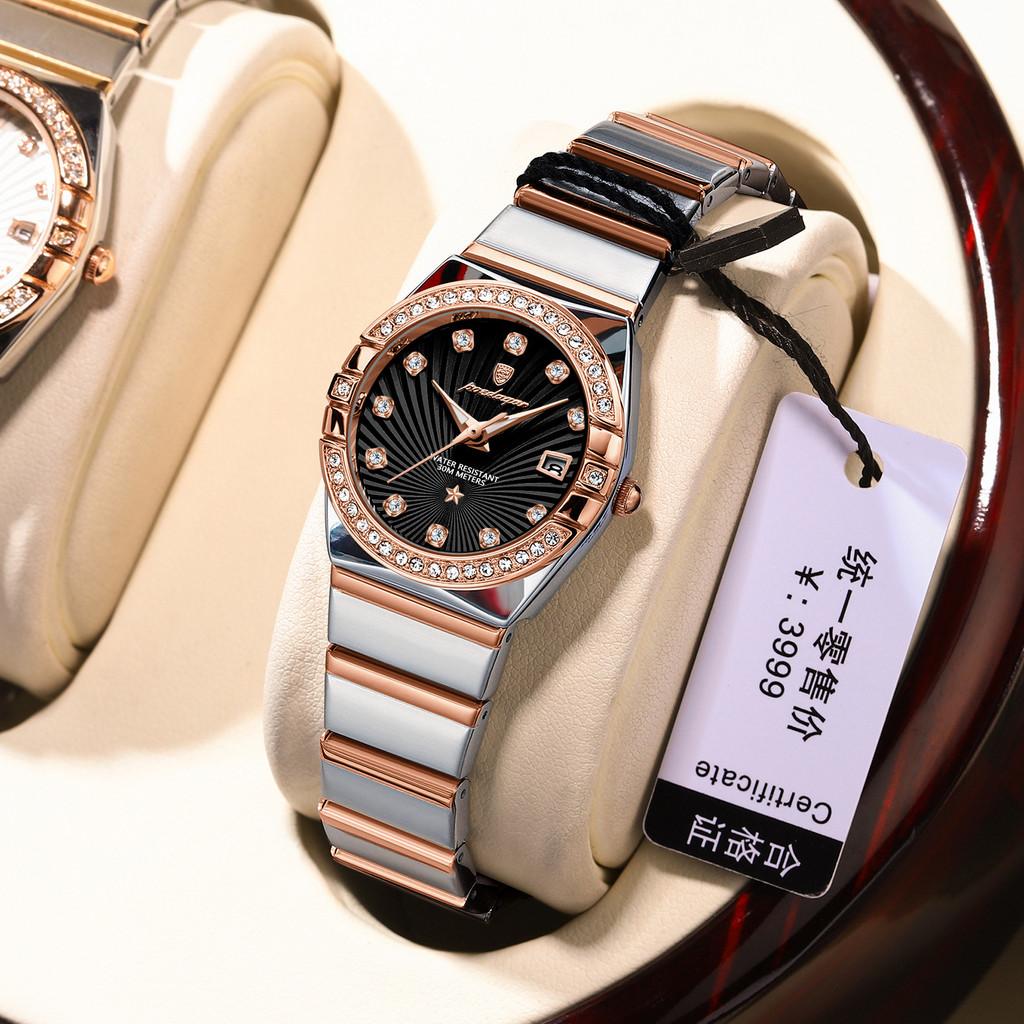 Swiss Womens Watch Waterproof Slim Quartz Watch With Date Function For Daily Use