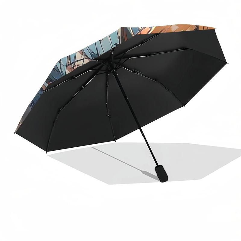 1pc Neon Genesis Evangelion Umbrella - Automatic Opening/Closing, Portable 3-Fold Design, 8-Bone Iron Frame, Outdoor Umbrella, Perfect Gift for Fans,