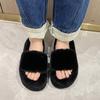 Fashion Home Furry Fur Slides Plush Slippers Fluffy Flip Flops Luxury Slip on Platform Women Fashion Shoe 2024 Zapato De Mujer Designer