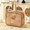 Large Capacity High-End Mesh Cosmetic Handbag: Stylish Multifunction Travel Toiletry Organizer for Women