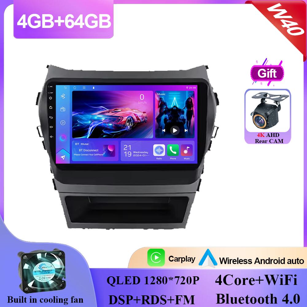 Carplay Android 14 Dla Hyundai Santa Fe 3 2013 - 2016 Radio Samochodowe Stereo Odtwarzacz Multimedialny Nawigacja GPS NIE 2din DVD 5G Wifi BT