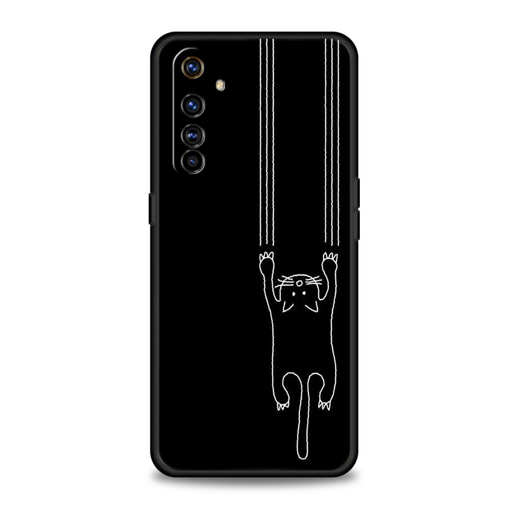 

Мягкий ТПУ Для Realme 11 10 9 Pro Plus GT2 GT3 GT5 C21 C25 C35 C53 C55 C67 Pro 5G Чехол для телефона Милый Забавный Мультяшный Черный Кот Fundas Realme 10 Pro