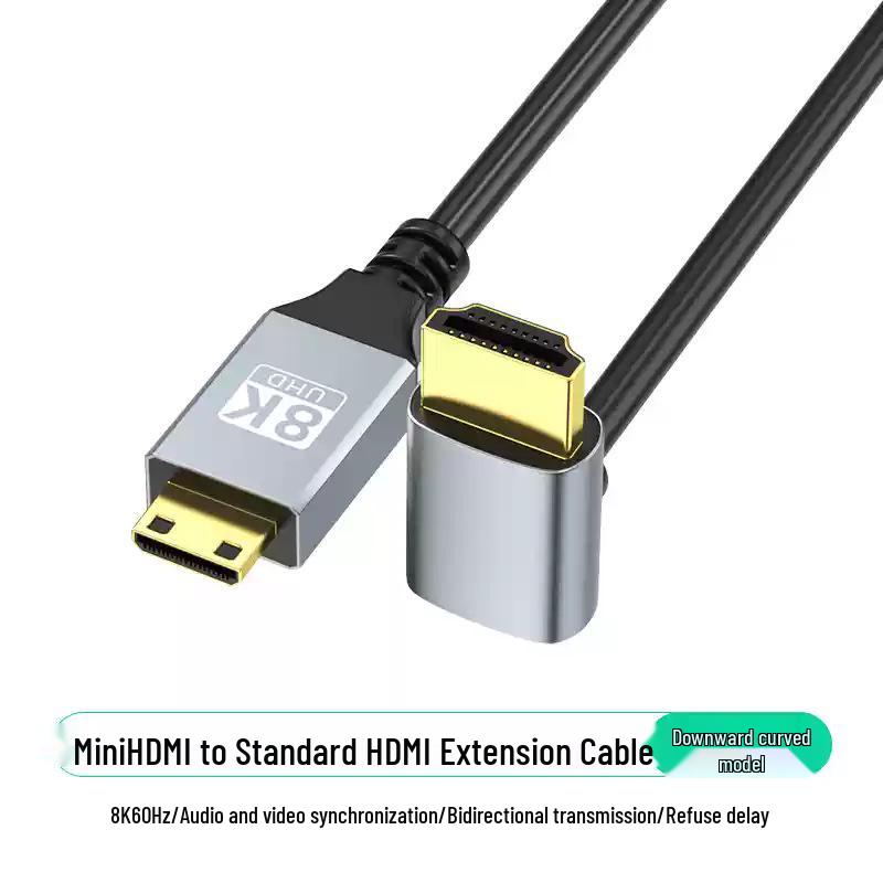 8K60Hz Mini HDMI auf HDMI Multidirektionales Winkelkabel für Kamera/Notebook