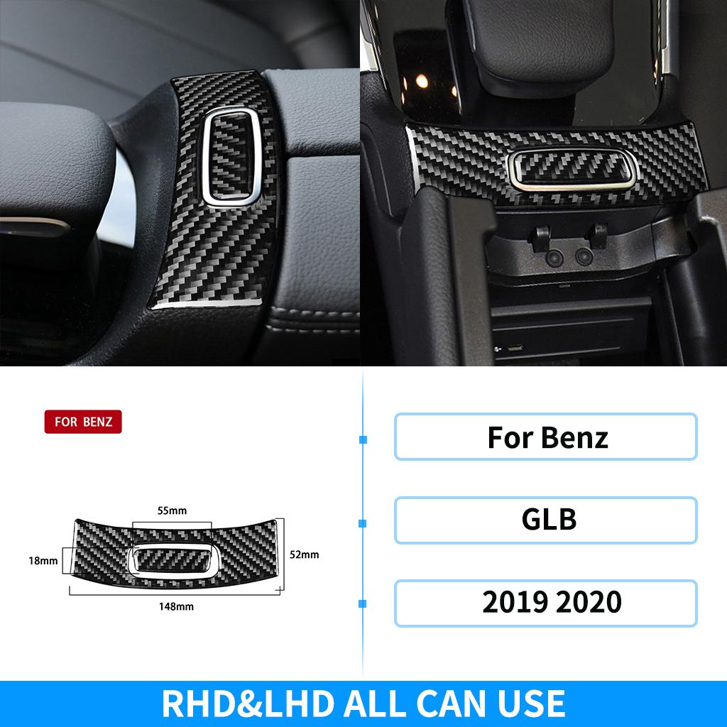 

Накладка на панель переключателей подлокотника для автомобиля Mercedes Benz GLB Наклейки из настоящего углеродного волокна Внутренний стайлинг Knob Button