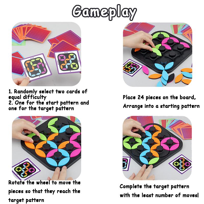 Puzzle rotativ pentru copii, jocuri de masă tangram, potrivirea culorilor, gândire logică, joc de masă, jucării educative pentru copii